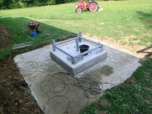 Fundament der kleinen Windkraftanlage