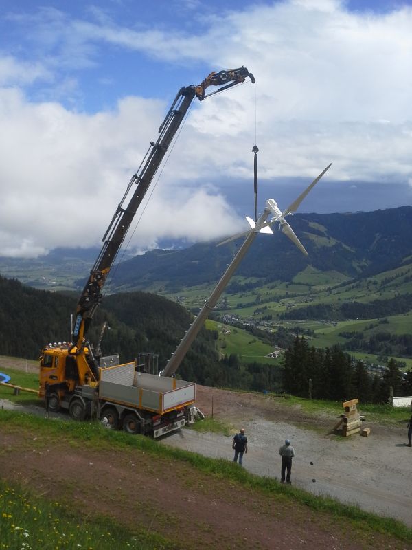 Kleine Windkraftanlage in Österreich