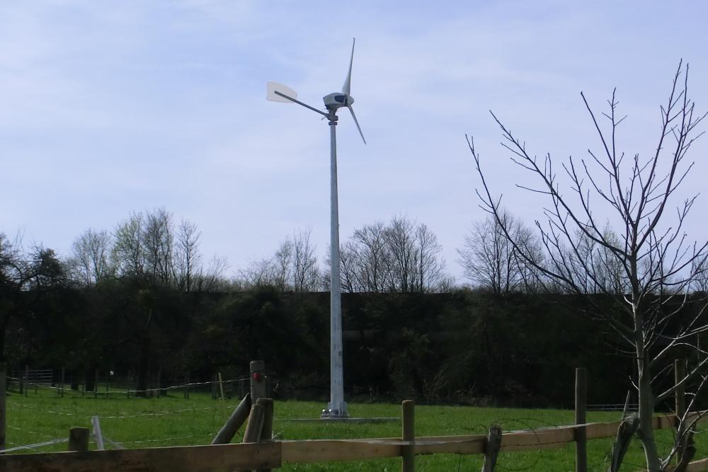 Windrad im Garten für Stromerzeugung