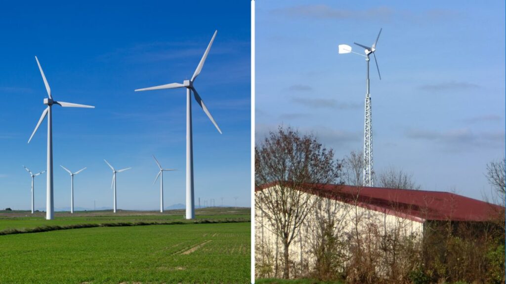 Kleinwindanlagen versus Großwindanlagen